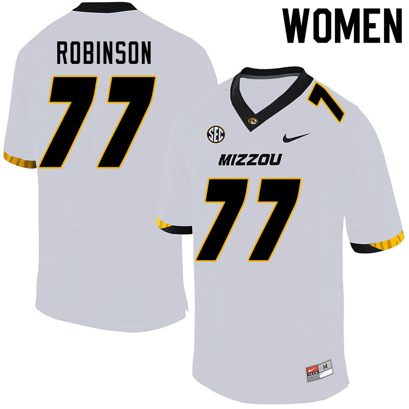 Women #77 Thalen Robinson Missouri Tigers College Football Jerseys Sale-White - Click Image to Close